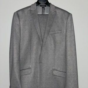 42 Long Slim Fit Luxe Stretch Light Grey Express Mens Full Suit *Like New*